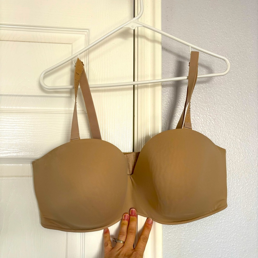 Cacique size 44DDD nude adjustable strapless bra push-up